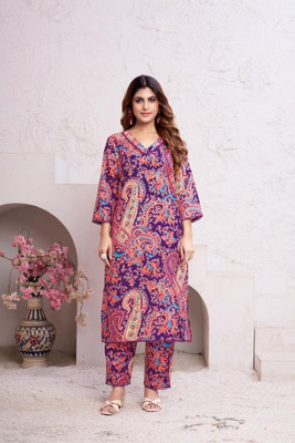 chamunda Fashion Printed Kurta, Palazzo & Dupatta Set