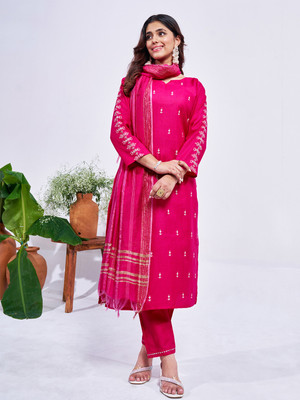 ARADHNA Embroidered Kurta, Trouser/Pant & Dupatta Set