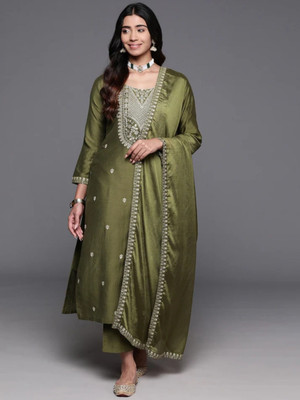 Vaidehi Fashion Embroidered Kurta, Trouser/Pant & Dupatta Set