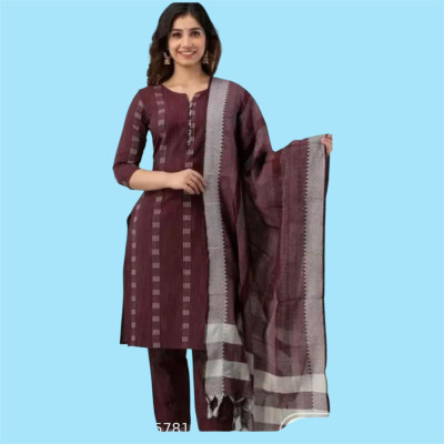 ZEEFAB Printed Kurta, Trouser/Pant & Dupatta Set