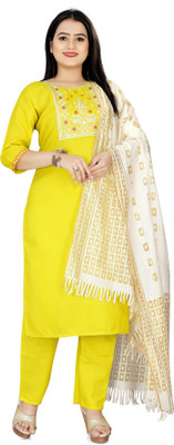 SARVAGNA Embroidered Kurta, Trouser/Pant & Dupatta Set