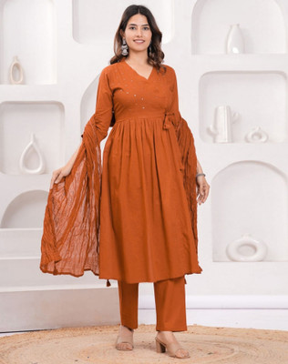 Tasrika Embellished Anarkali Kurta, Bottom & Dupatta Set