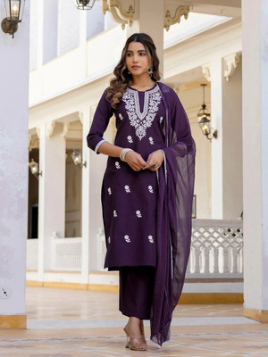 WELVISS Floral Print Kurta, Trouser/Pant & Dupatta Set
