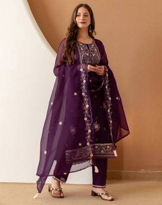 Tasrika Embroidered Kurta, Salwar & Dupatta Set