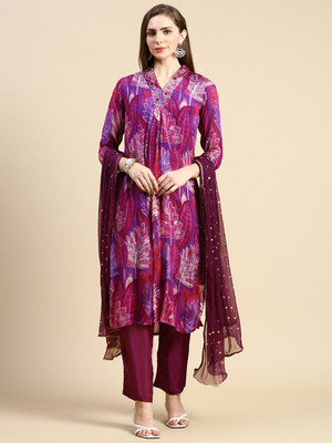 SHOWOFFFF Floral Print Kurta, Trouser/Pant & Dupatta Set