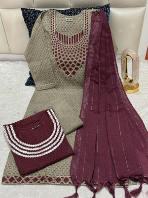 M I TEXTILE Embroidered Kurta, Trouser/Pant & Dupatta Set