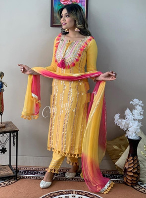 Divyanshu Embellished Kurta, Trouser/Pant & Dupatta Set