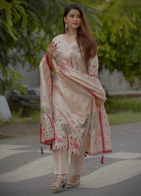 VredeVogel Printed Kurta, Trouser/Pant & Dupatta Set
