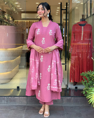 KurtiKriti Embroidered Kurta, Trouser/Pant & Dupatta Set