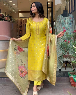 Trendzy Embroidered Kurta, Trouser/Pant & Dupatta Set