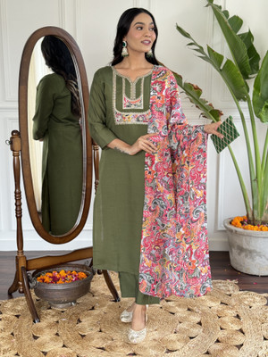 ZIBLON Embroidered Kurta, Trouser/Pant & Dupatta Set