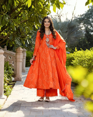 Saabhi Printed Kurta, Palazzo & Dupatta Set