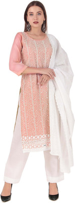 Ambarlyn Pure Silk Embroidered Salwar Suit Material