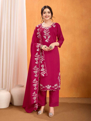 sthreevastra Embroidered Kurta, Trouser/Pant & Dupatta Set