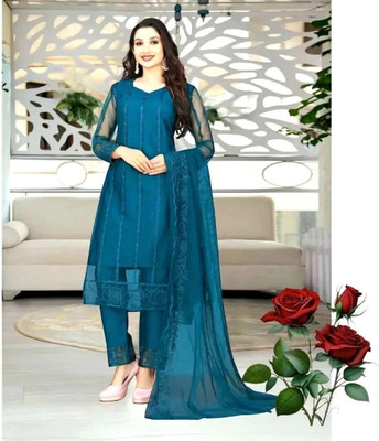 NAZARA Solid Kurta, Salwar & Dupatta Set