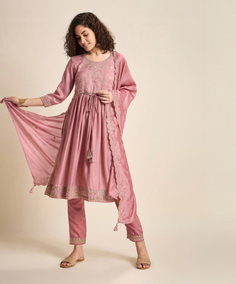 SheWill Embroidered Kurta, Trouser/Pant & Dupatta Set