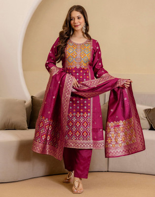 Skylee Printed Kurta, Salwar & Dupatta Set