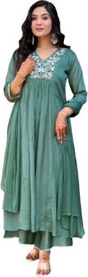 LADY MOR Embroidered Kurta, Salwar & Dupatta Set