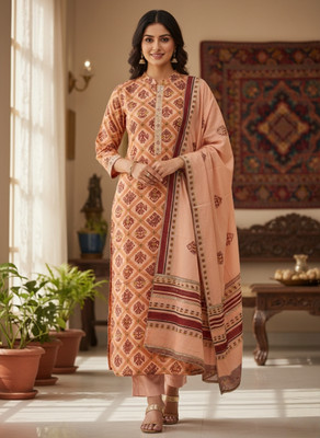 NUR COLLECTIONS Self Design Kurta, Trouser/Pant & Dupatta Set