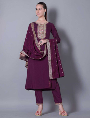 Ananta Creation Embroidered Kurta, Trouser/Pant & Dupatta Set