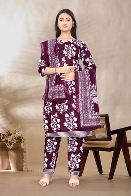 jp enterprise Printed Kurta, Salwar & Dupatta Set