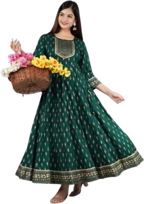 bhagya Laxmi Solid, Printed Anarkali Kurta, Bottom & Dupatta Set