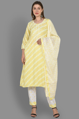 KURTIGHAR Printed, Embroidered Kurta, Trouser/Pant & Dupatta Set