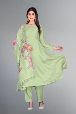 CLASSYCLOSET Floral Print Kurta, Trouser/Pant & Dupatta Set