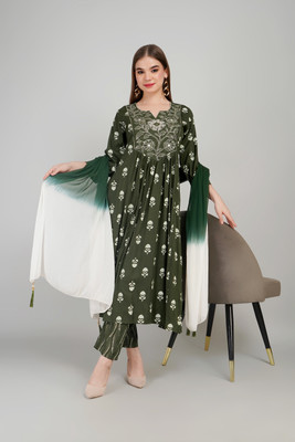 mahisha fashion Embroidered, Printed Kurta, Trouser/Pant & Dupatta Set