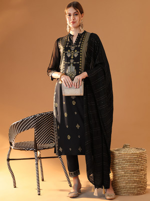 TULSATTVA Embroidered Kurta, Trouser/Pant & Dupatta Set
