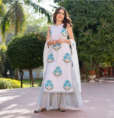 SHREE GANESH COLLECTION Printed Kurta, Palazzo & Dupatta Set
