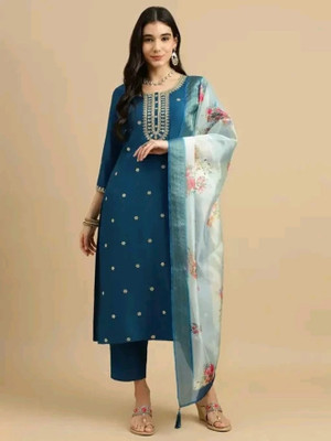 CLIW Embroidered Kurta, Trouser/Pant & Dupatta Set