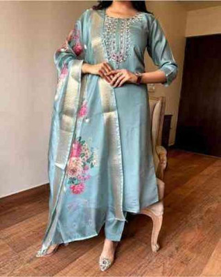 Goori Creation Embroidered Kurta, Trouser/Pant & Dupatta Set