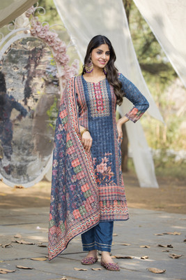 DK Creation Printed Kurta, Trouser/Pant & Dupatta Set