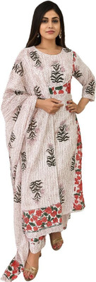 ReshuFashionHub Printed Kurta, Trouser/Pant & Dupatta Set