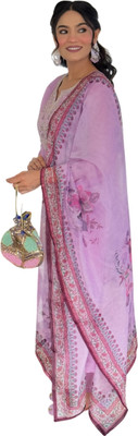 GlimmerGown Embroidered Kurta, Trouser/Pant & Dupatta Set