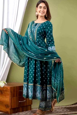 DAKSHFAB Embroidered Kurta, Trouser/Pant & Dupatta Set