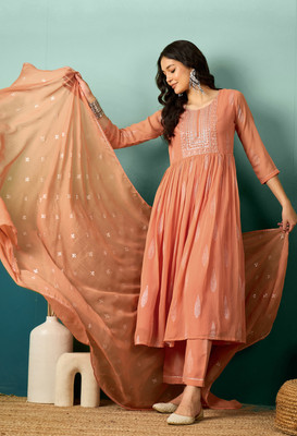 SheWill Embroidered Kurta, Trouser/Pant & Dupatta Set