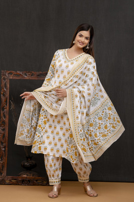 Devanshi Fashion Floral Print Kurta, Trouser/Pant & Dupatta Set