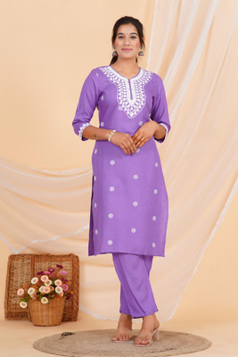 Jaipur fashion factory Embroidered Kurta, Trouser/Pant & Dupatta Set
