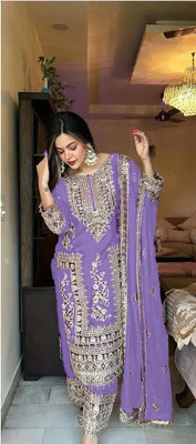 AMALAK Embroidered Kurta, Trouser/Pant & Dupatta Set