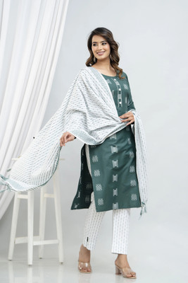 Tasfi Collection Self Design Kurta, Trouser/Pant & Dupatta Set