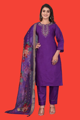 Mahi Fashion Embroidered Kurta, Trouser/Pant & Dupatta Set