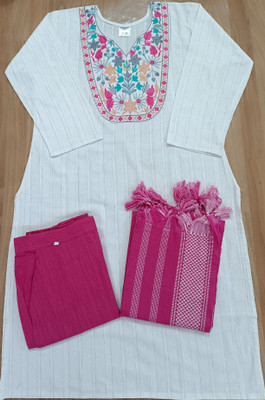 Fabina clothing Embroidered Kurta, Trouser/Pant & Dupatta Set