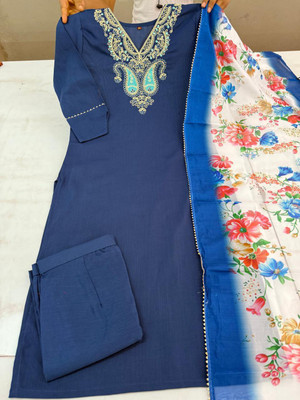 ANKHIR ERA Embroidered Kurta, Trouser/Pant & Dupatta Set