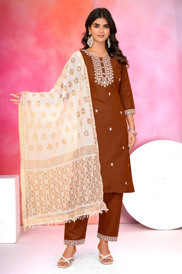 Jenigofashion Embroidered Kurta, Trouser/Pant & Dupatta Set