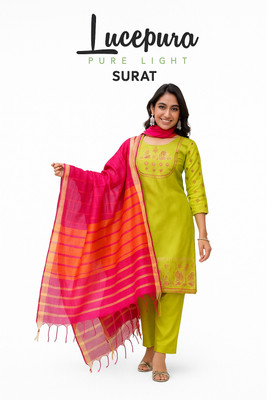 Lucepura Embroidered Kurta, Sharara & Dupatta Set