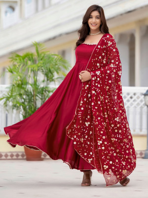 TextileNow Embroidered Kurta, Trouser/Pant & Dupatta Set