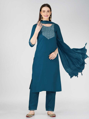 SoshrepCreation Embroidered Kurta, Trouser/Pant & Dupatta Set