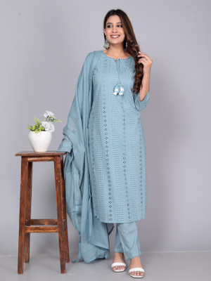 RZOO LIFESTYLE Embroidered Kurta, Trouser/Pant & Dupatta Set
